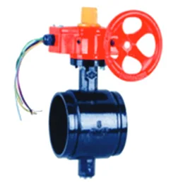 Water Marked Grooved Gear Operated Butterfly Valves With Tamper Switch